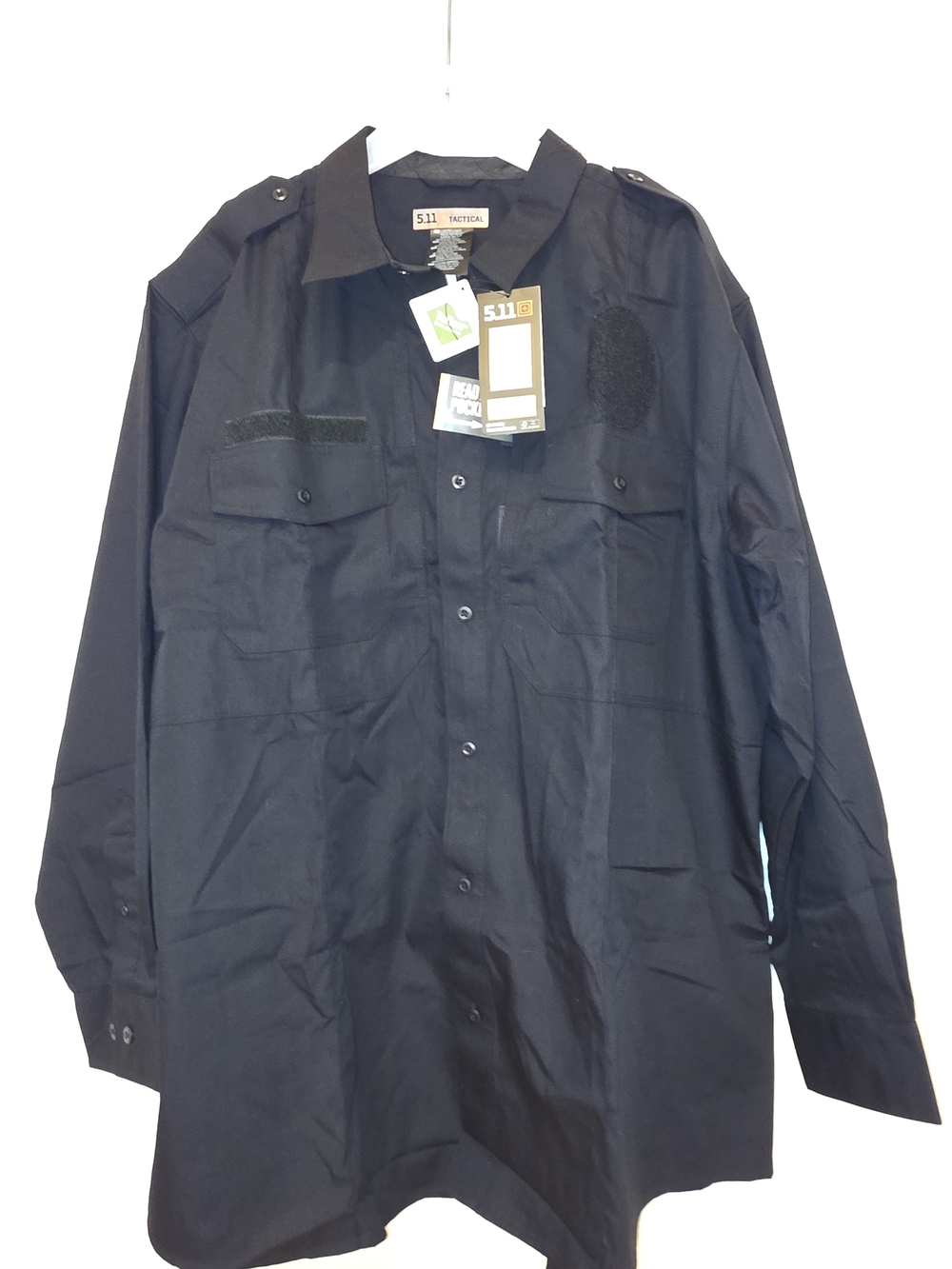 5.11 Tactical Navy Blue Men's Long-Sleeve Field Shirt with Epaulets